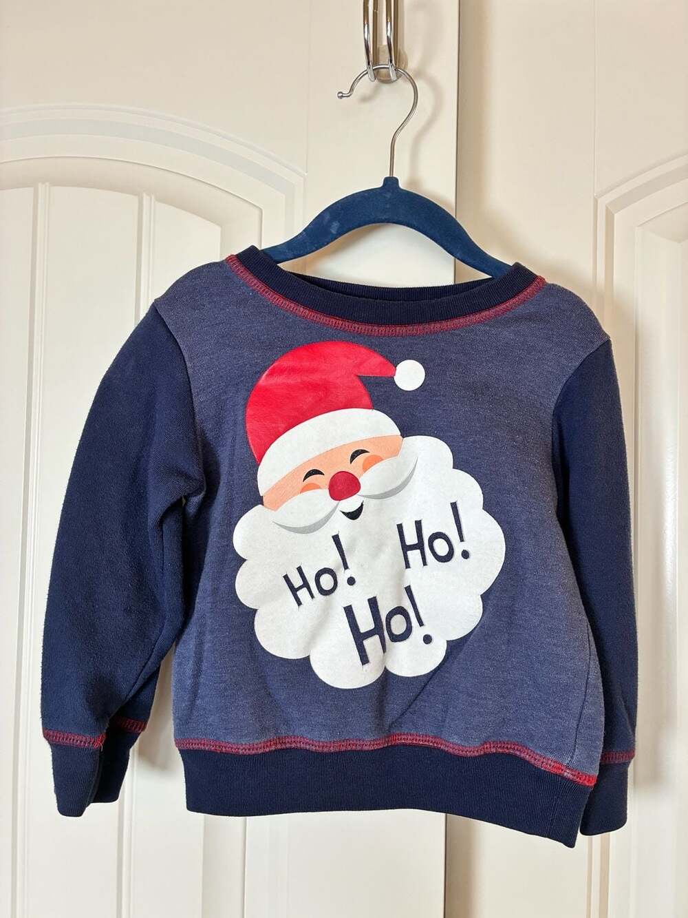 Boys Rock Toddler Size 2T Navy Blue Santa Claus Ho Ho Ho Christmas Sweatshirt